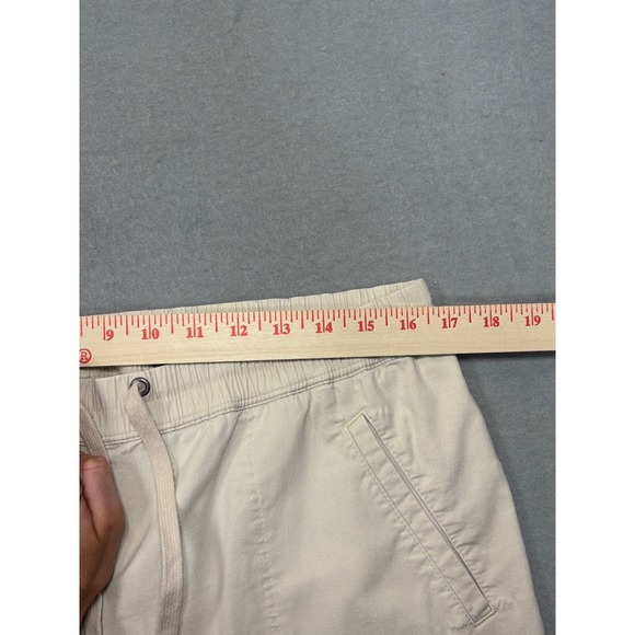 J.Jill Women's M Medium Casual Crop Pants Beige Drawstring Elastic Waist - Picture 9 of 12